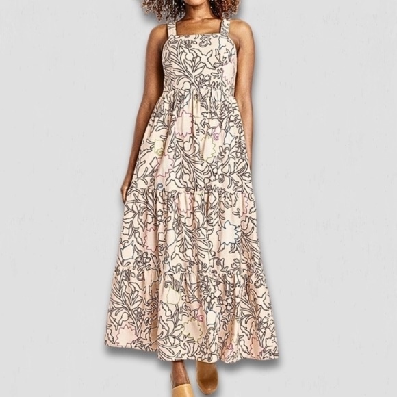 Knox Rose Dresses & Skirts - Knox Rose Maxi Dress Boho Floral Pink Brown Large